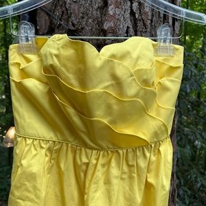 NWT J. Crew yellow strapless dress.
